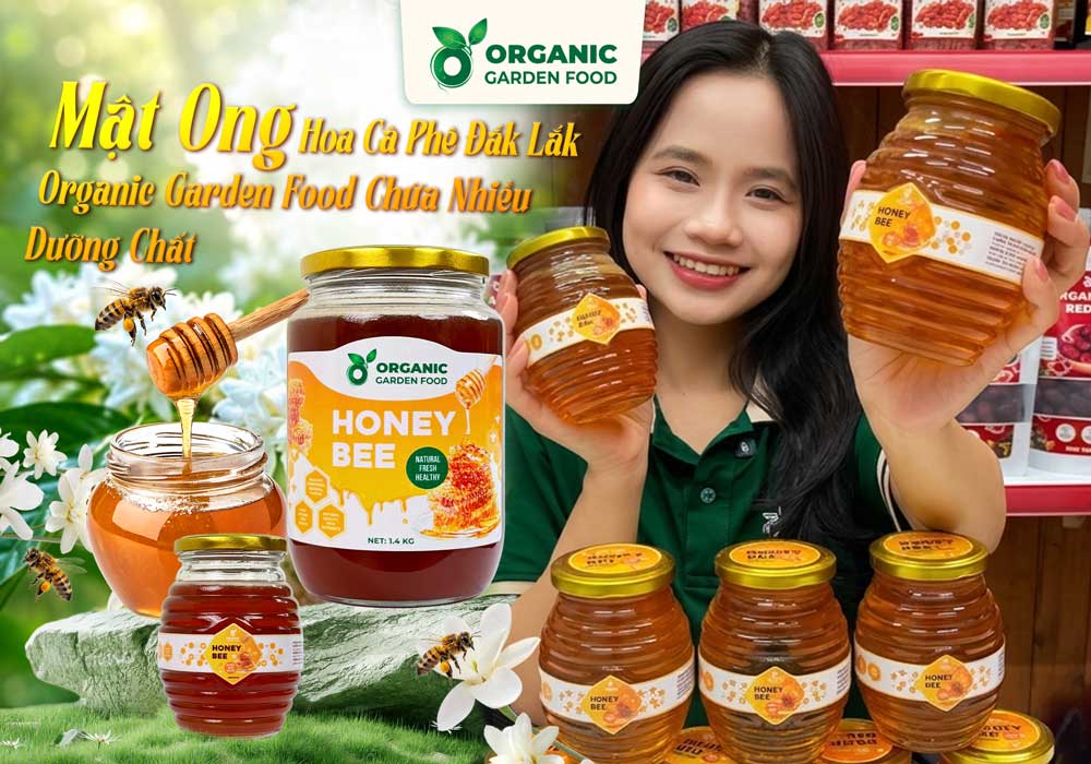 Mật ong hoa cà phê Đắk Lắk Organic Garden Food chứa nhiều dưỡng chất