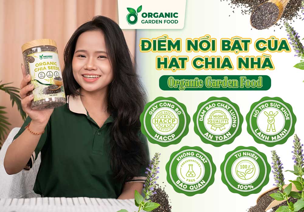 Hạt Chia Ấn Độ Organic Garden Food - thực phẩm giàu Omega-3 và chất xơ - Ảnh 8